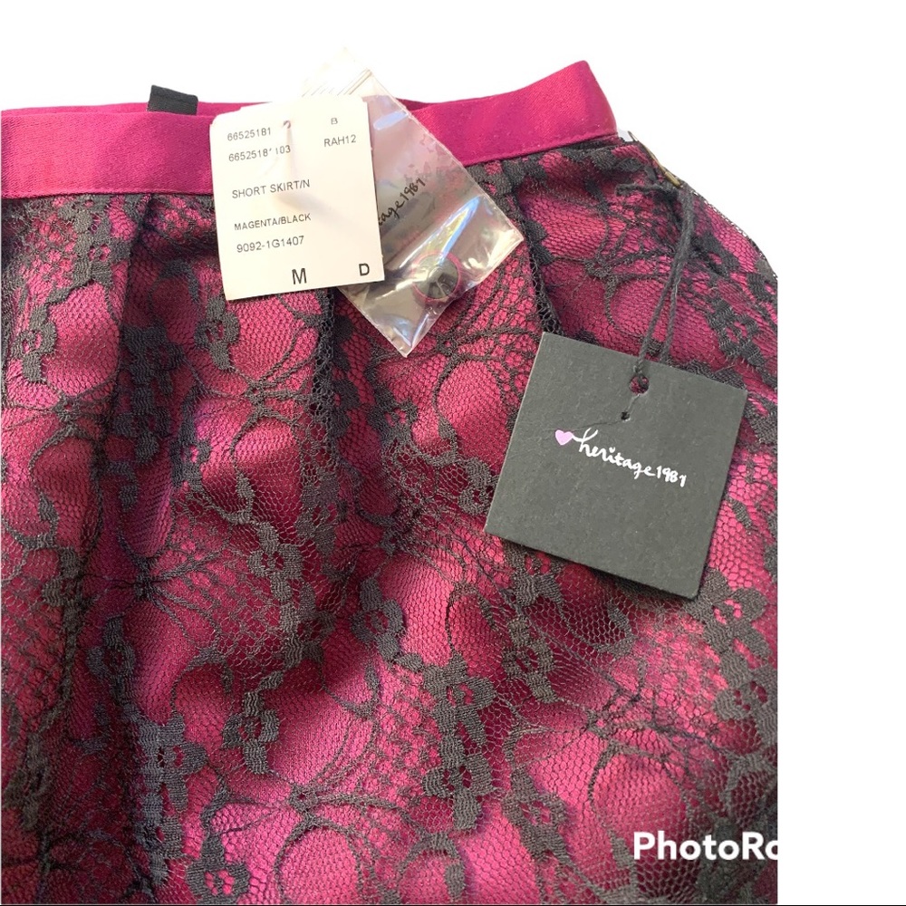 Heritage 1981 Lace and Satin Short Skirt - Picture 2 of 4